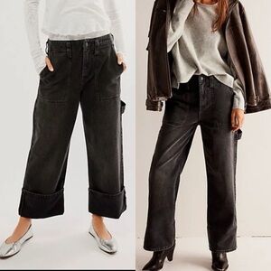 Free People We The Free - Major Leagues Mid-Rise Cuffed Crop Jeans. Size 30